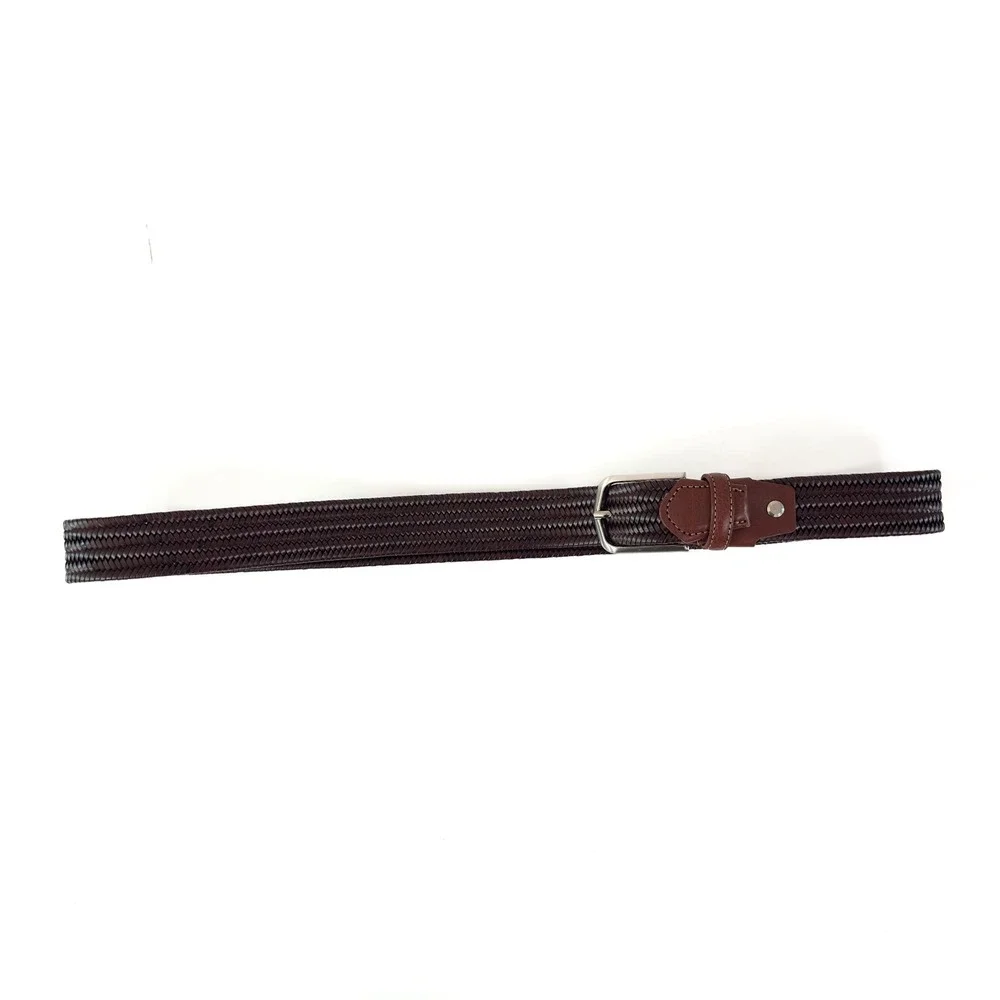 Pierotucci Firenze Woven Belt Dark‎ Brown Leather 115